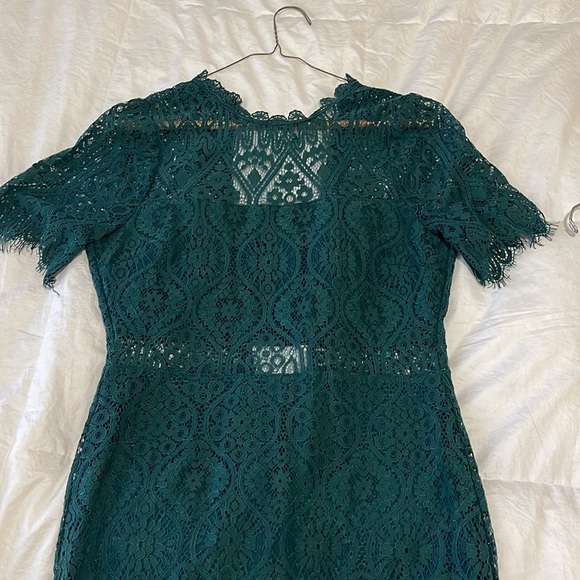 Green Sheer Lace Mini Dress - Picture 9 of 10